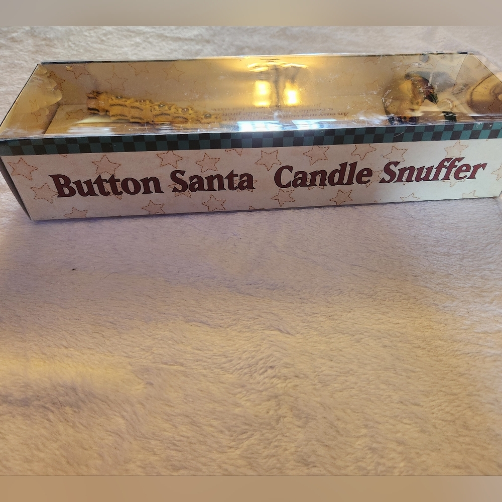 Debbie Mumm Button Santa Claus Candle Snuffer Stars Handle Christmas Vintage NIB - Picture 9 of 9